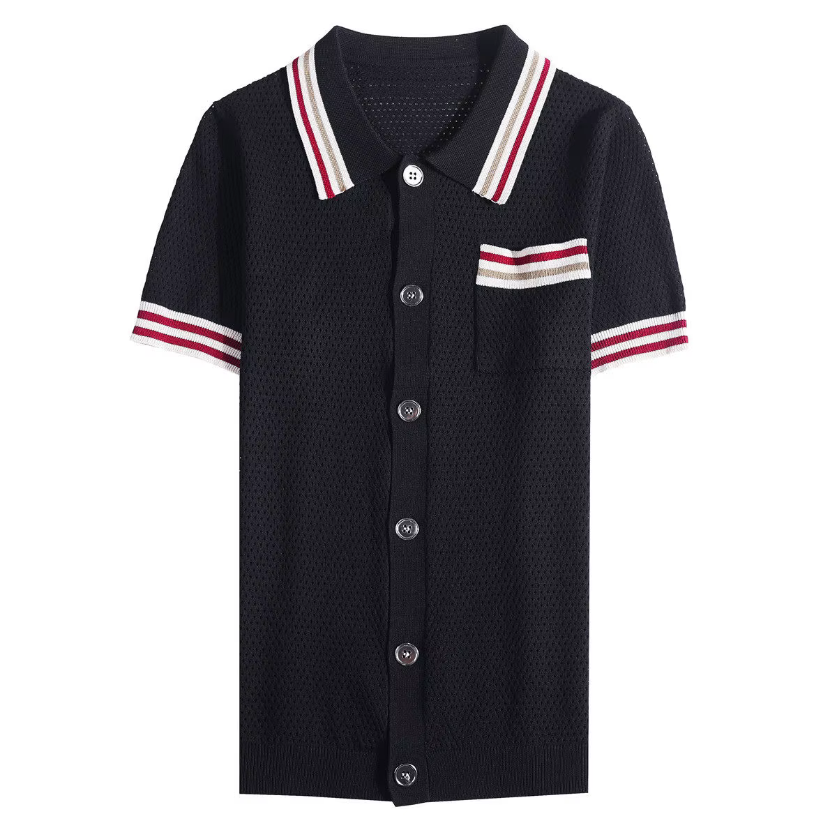 Polo en tricot pour homme à manches courtes