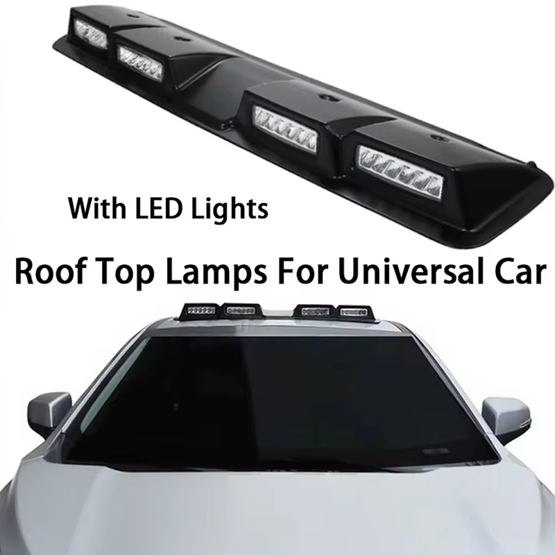 Accessoires tout-terrain universels, 4 lentilles LED, feux de toit, becquet de toit avant, antibrouillard sans antenne