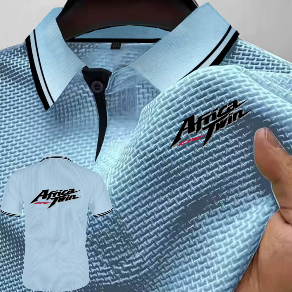 Polos Africa Twin Crf motos t-shirt glace soie hauts élastiques doux confortable revers manches courtes sport