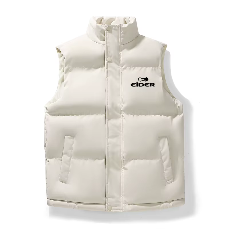 Veste sans manches pour homme, gilet chaud, veste d'hiver imperméable à fermeture éclair, manteau d'automne à col montant, gilet décontracté, vêtement de marque.