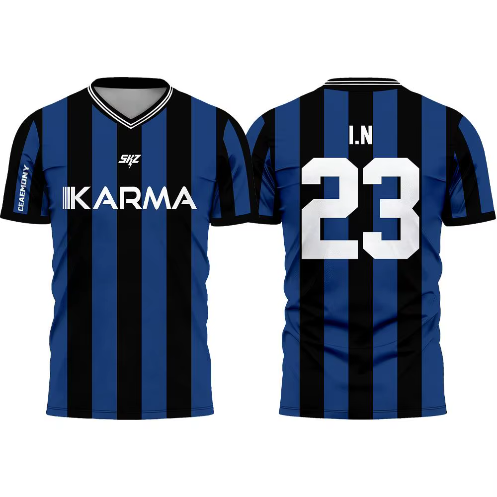 Karma SKZ Hyunjin 04 Maillot de football 3D à séchage rapide pour hommes et femmes