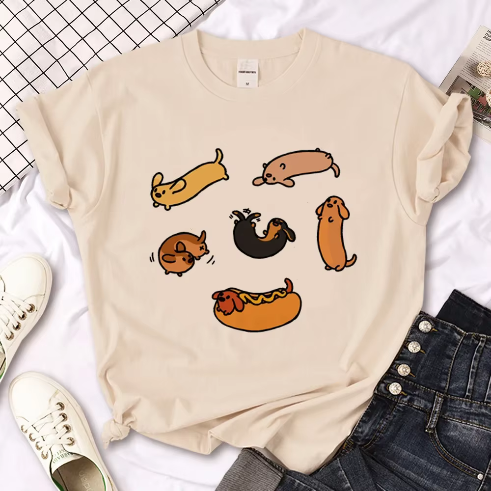 Teckel T-shirts femmes drôle t-shirt femme Streetwear vêtements décontracté hauts