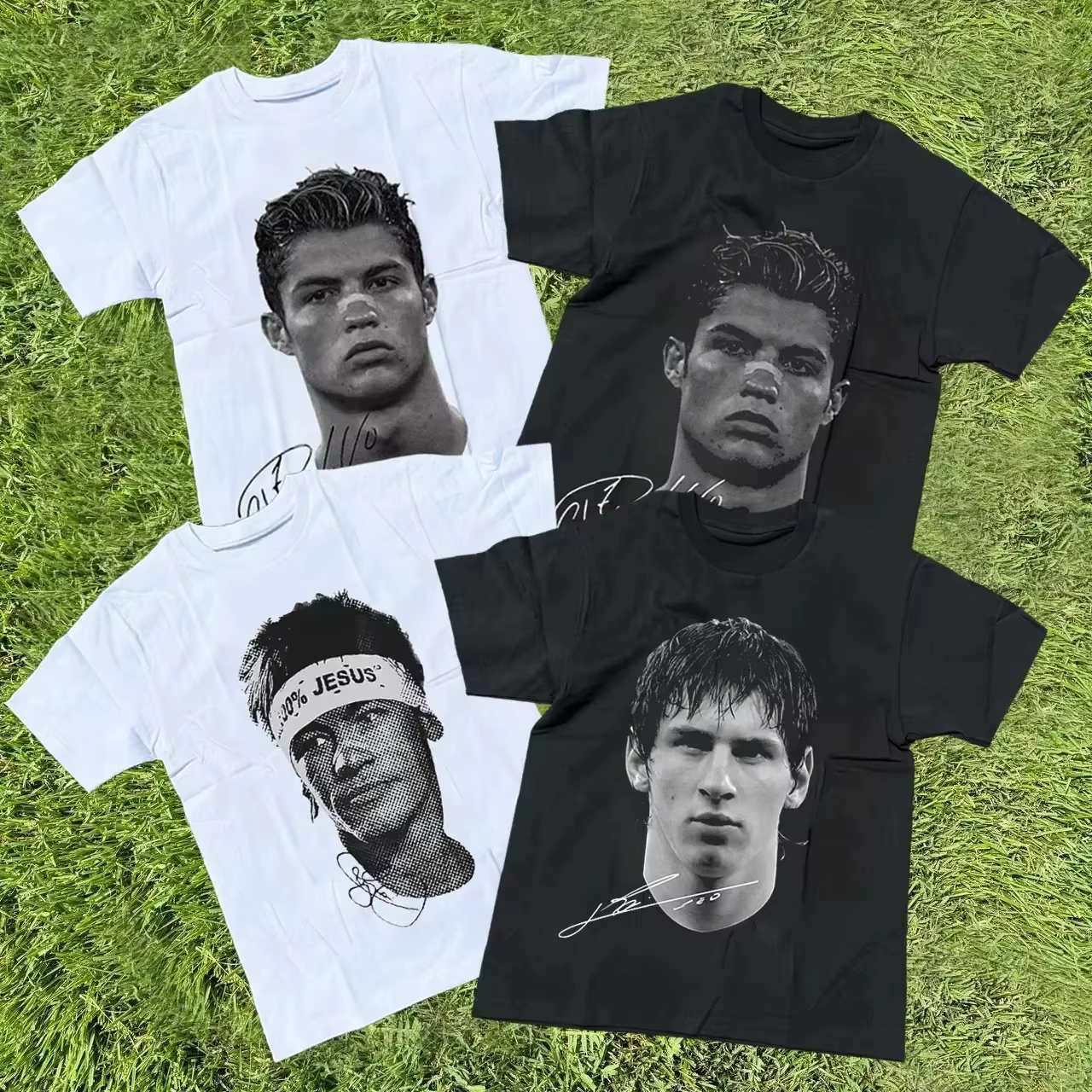 T-shirt imprimé avec portrait des superstars du football Cristiano Ronaldo