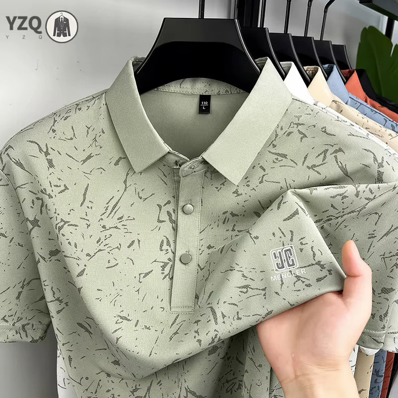 Polo brodé et imprimé avec logo minimaliste pour hommes