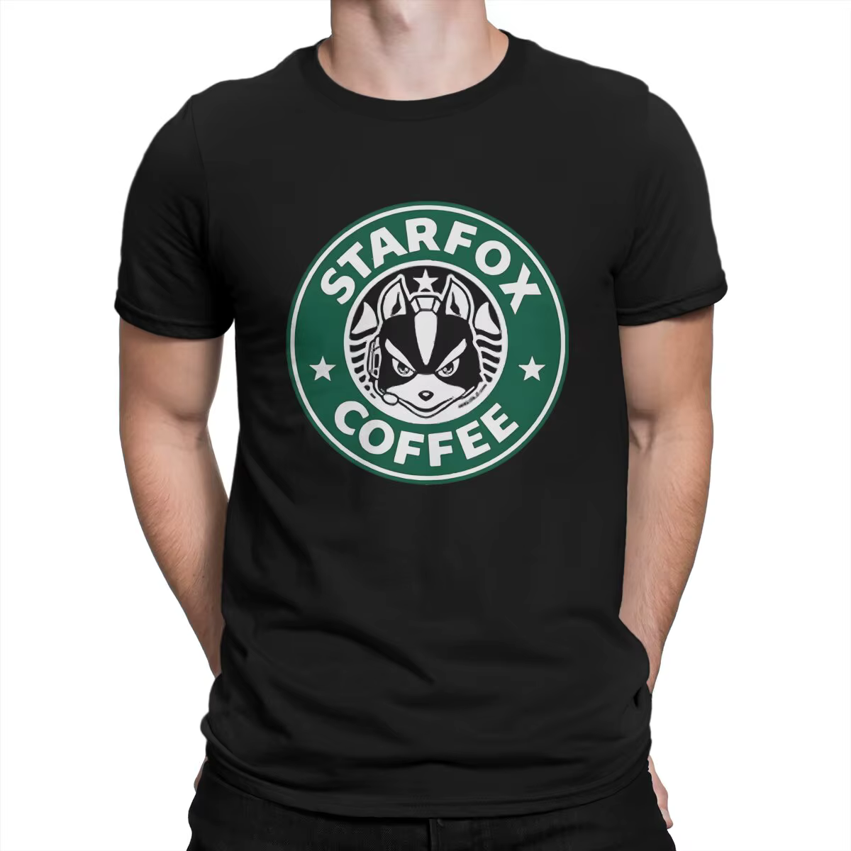Star Fox-T-shirt à col rond pour hommes