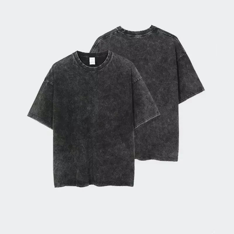 T-shirt noir délavé en coton oversize avec impression artistique anime avant et arrière de Tengen Toppa Gurren Lagann