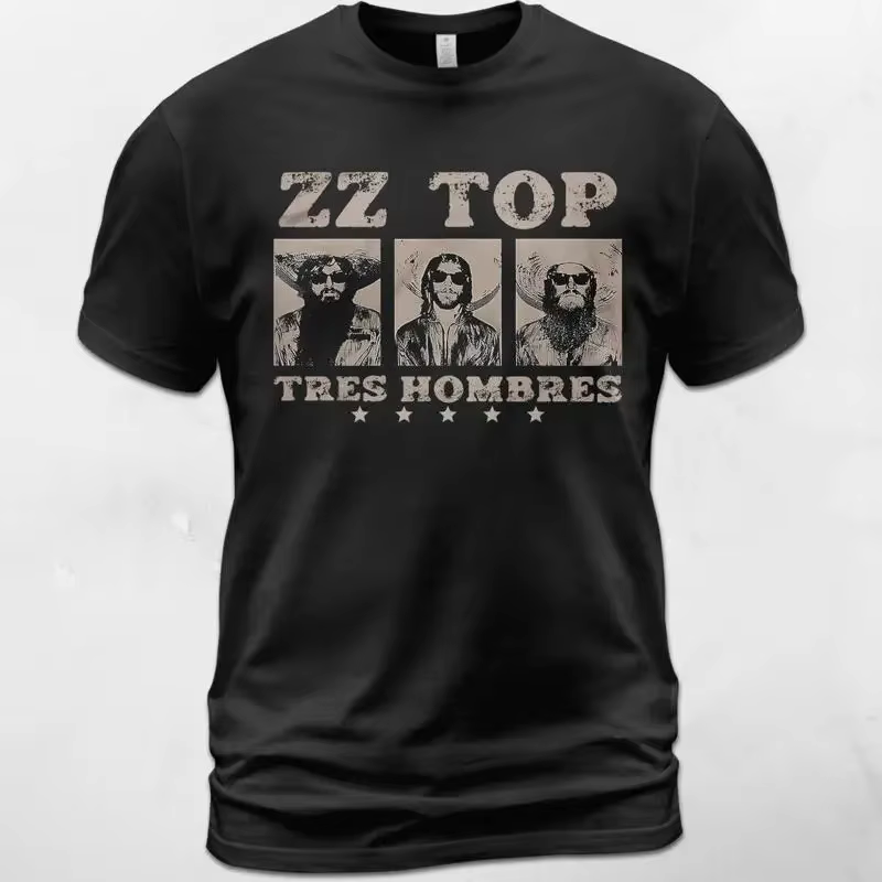 Tres Hombres ZZ Top jésus juste à gauche Chicago Rock Blues La Grange rétro t-shirt