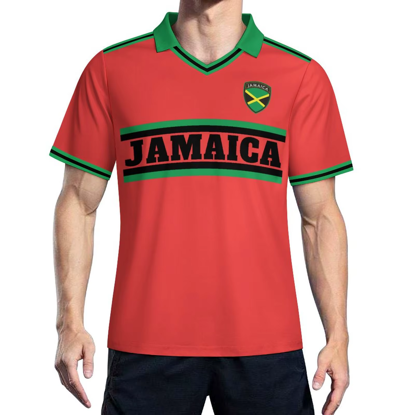 Polo de Rugby rétro rayé en maille pour hommes