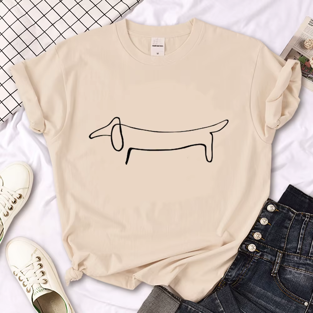 T-shirt Dachshund pour femmes, streetwear, humoristique, de styliste