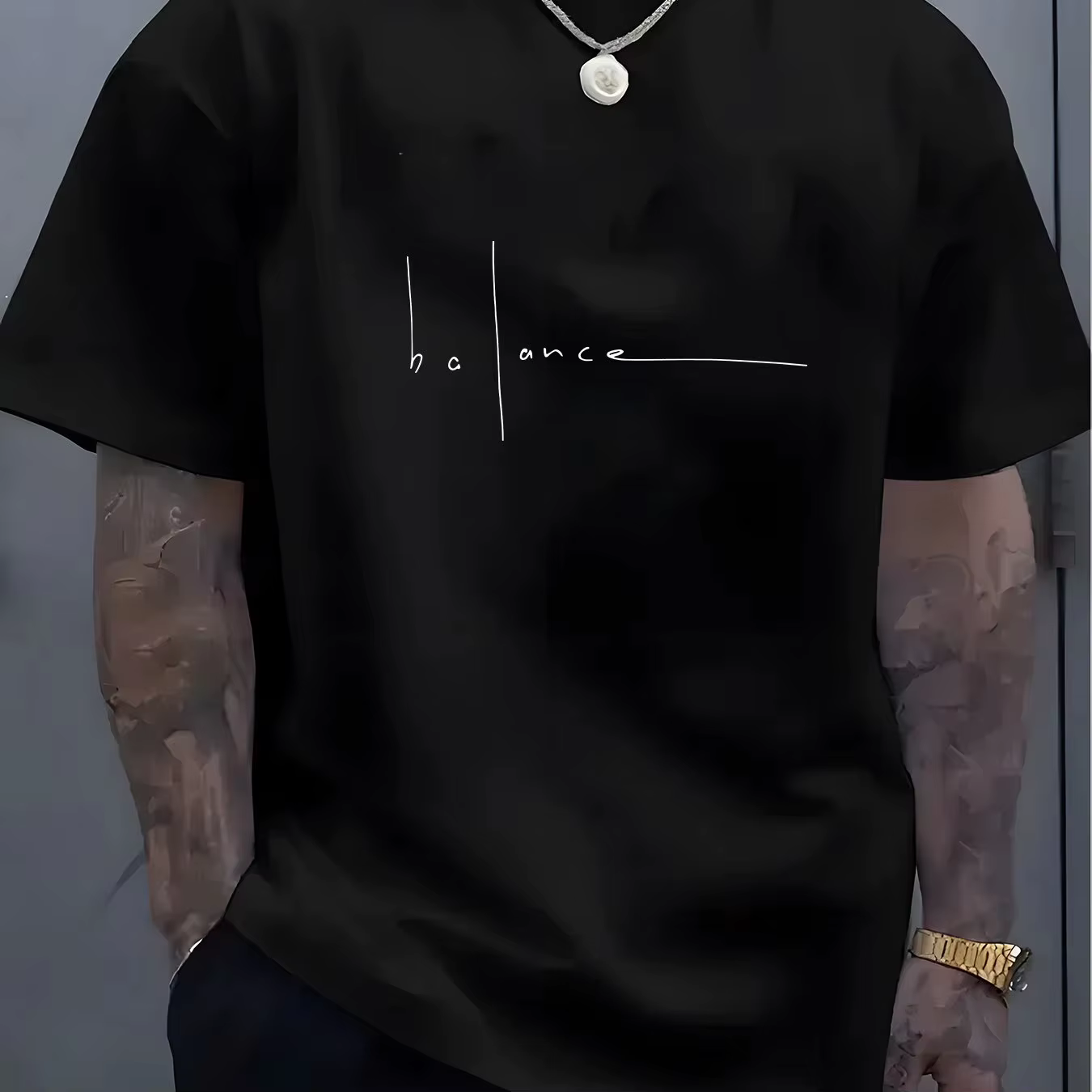 Nouveau T-shirt homme été 2026 tendance décontracté sport ample imprimé 3D lettres col rond manches courtes