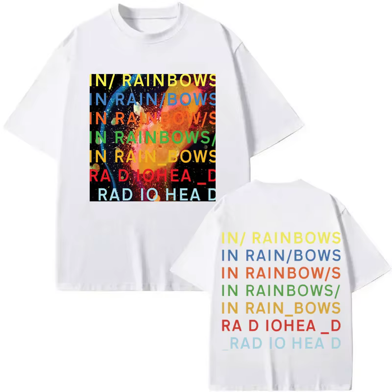 T-shirt Rock Band Radiohead in Rainbows Album Merch pour hommes et femmes