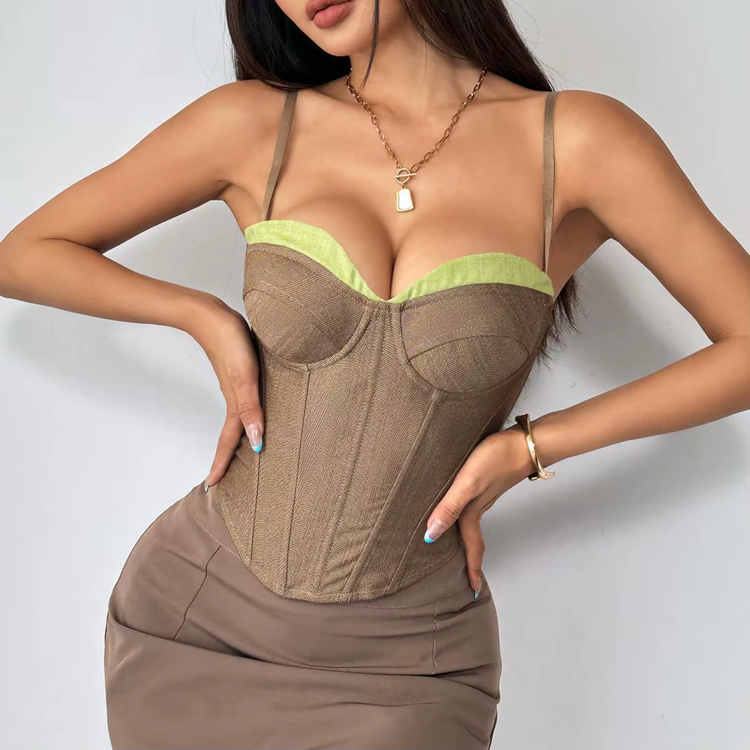 Top sans manches rétro tendance pour femmes