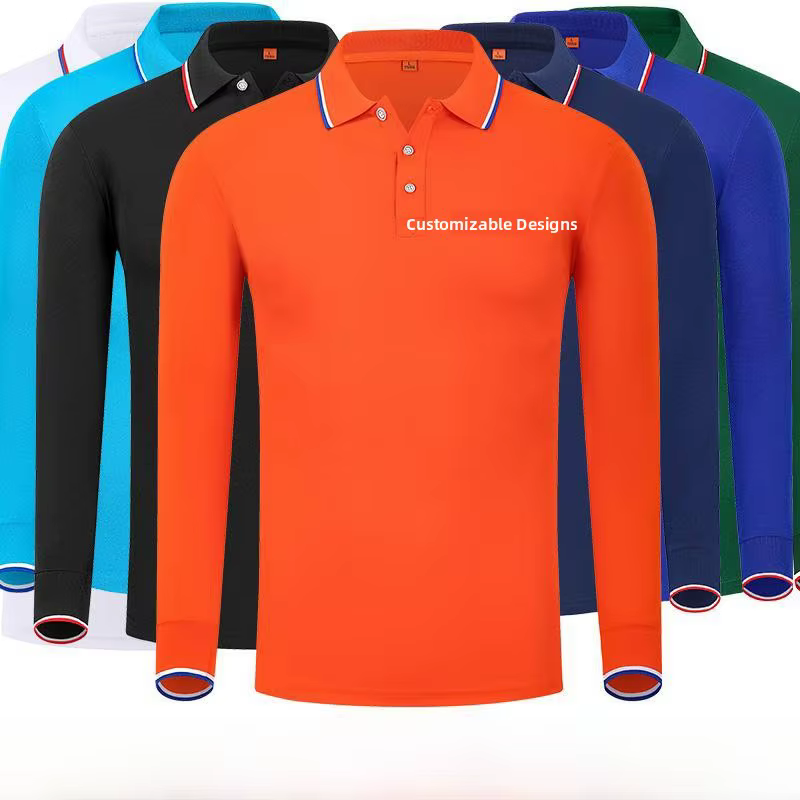 Nouveau Polo à manches longues T-Shirt Logo brodé col rabattu vêtements de travail uniforme de groupe personnalisé activité publicité S...