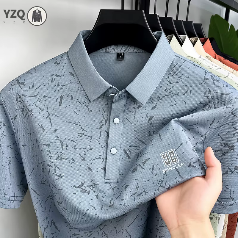 Polo brodé et imprimé avec logo minimaliste pour hommes