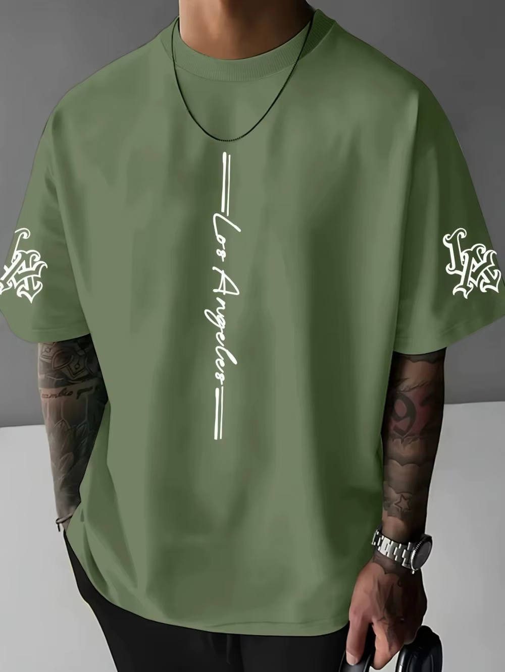 T-shirt Homme Été 2026 - Nouveau Design Minimaliste Lettres Imprimées en 3D - Vêtement de Loisirs Extérieur