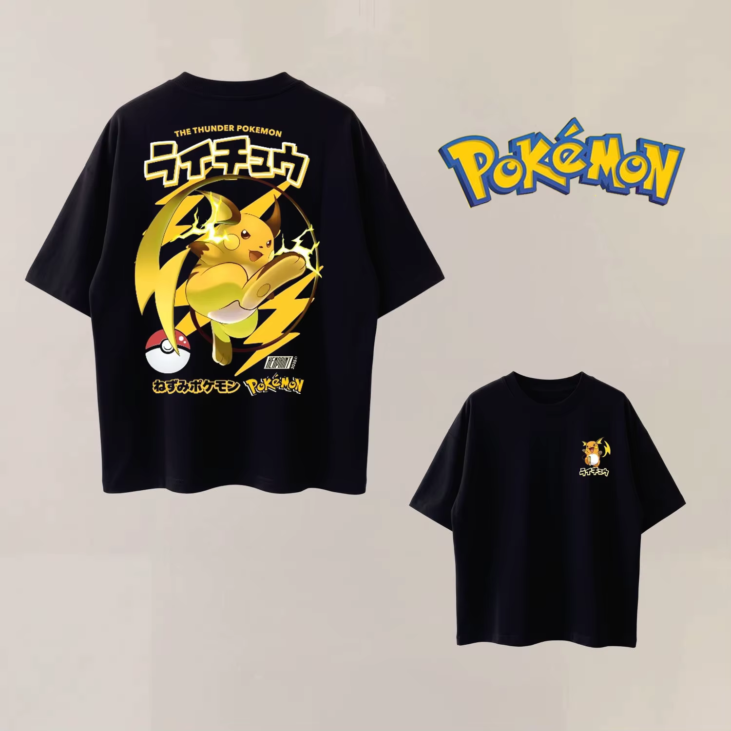 T-Shirt d'été en coton à manches courtes pour hommes, femmes et enfants, tenue décontractée, rétro, assortie à la famille, Anime Pokémon Cosplay