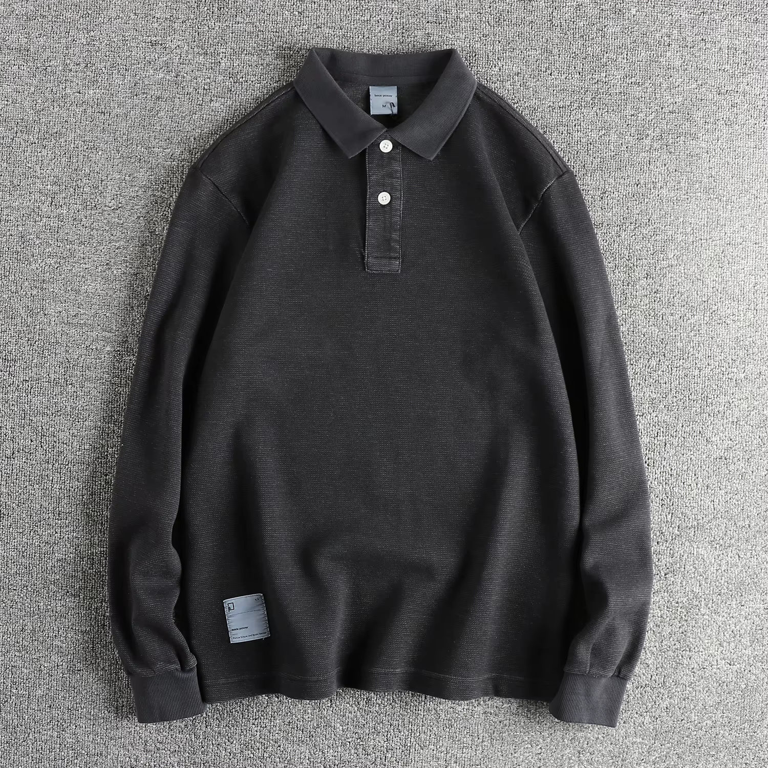 Polo rétro américain à manches longues pour hommes