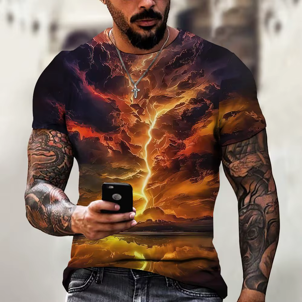 T-shirts de mode pour hommes ligne 3d imprimé vêtements