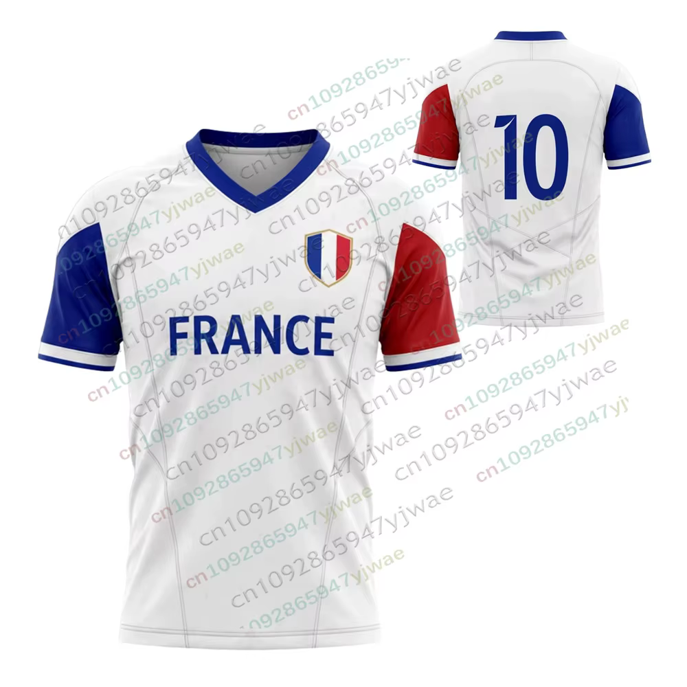 Maillot de Foot France 2026 Édition Fan Mbappé N°10 T-shirt de Football Respirant Séchage Rapide Vêtement de Sport Été Homme Femme Haut