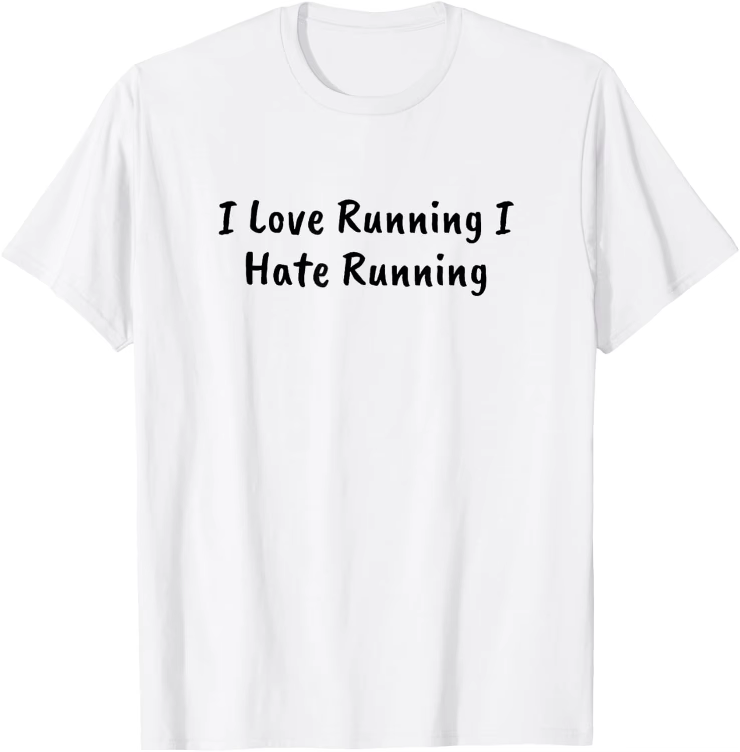 T-shirt drôle et satirique avec emoji « J'ai horreur de courir »