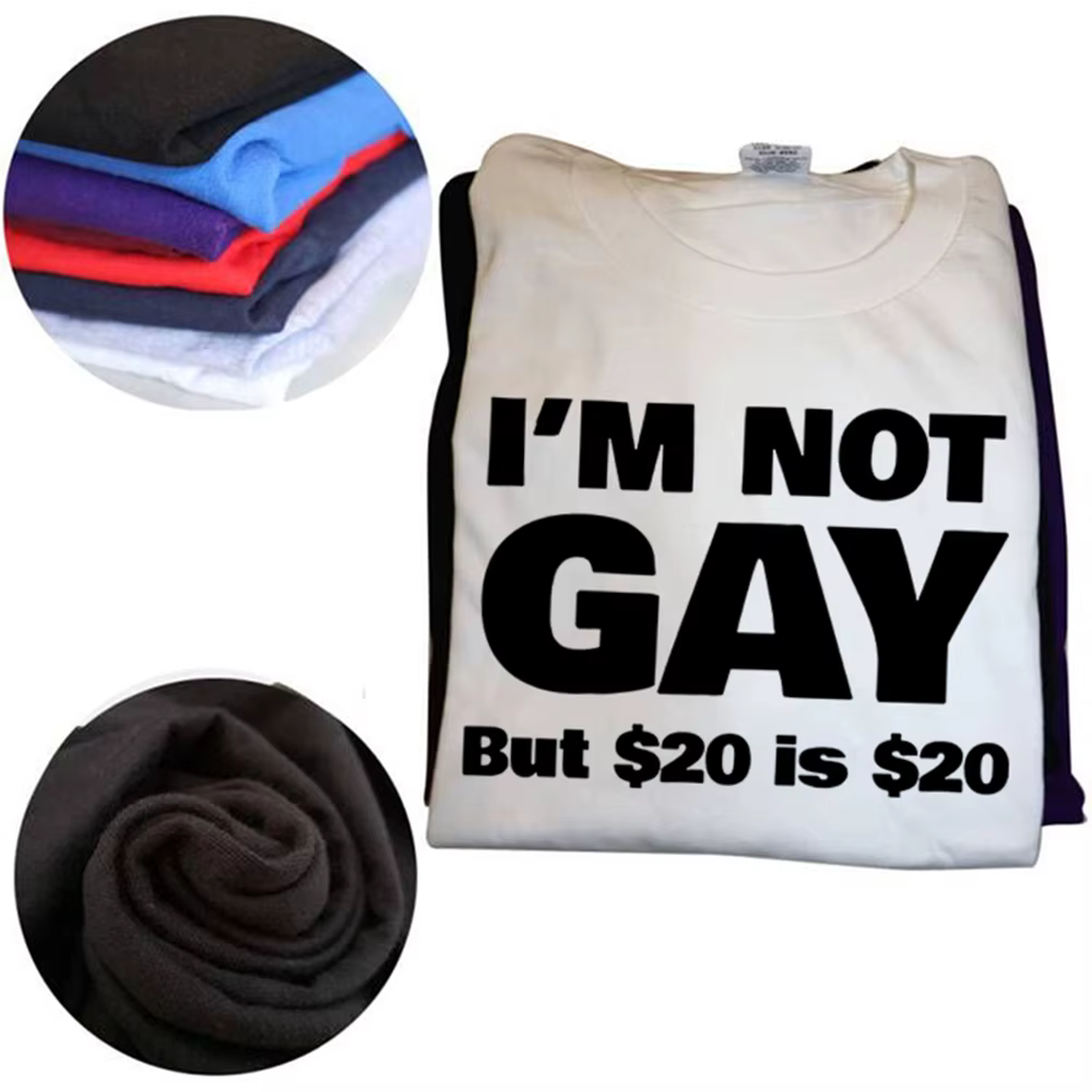 Drôle je ne suis pas Gay mais 20 est 20 T-shirt coton Streetwear à manches courtes lesbienne Gay fierté anniversaires