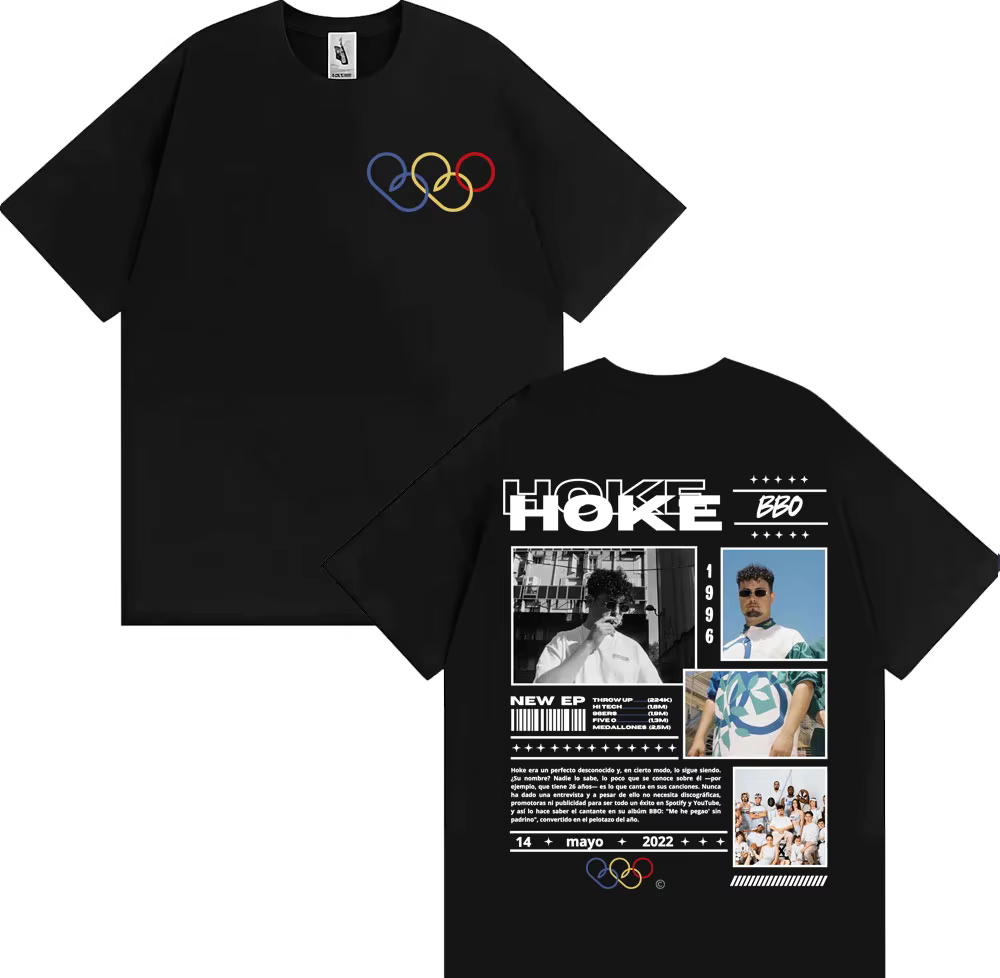 Rappeur HOKE Bbo Album 2025 Tour T-shirt Vêtements Pour Hommes Hip Hop VintageHigh Qualité T-shirts Unisexe Mode