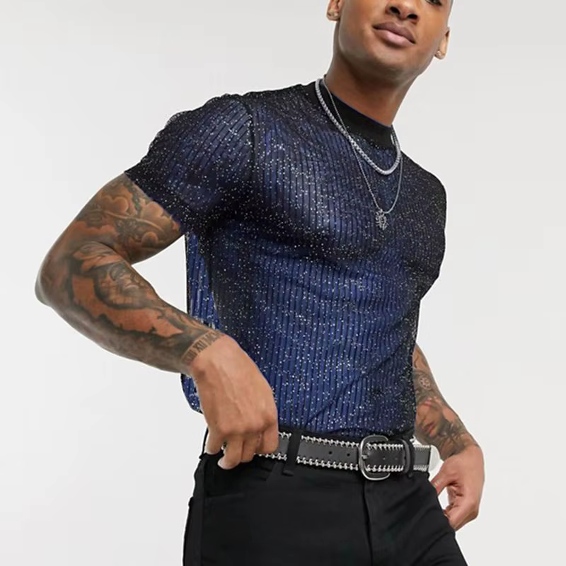 T-shirt à Manches Courtes en Maille pour Homme