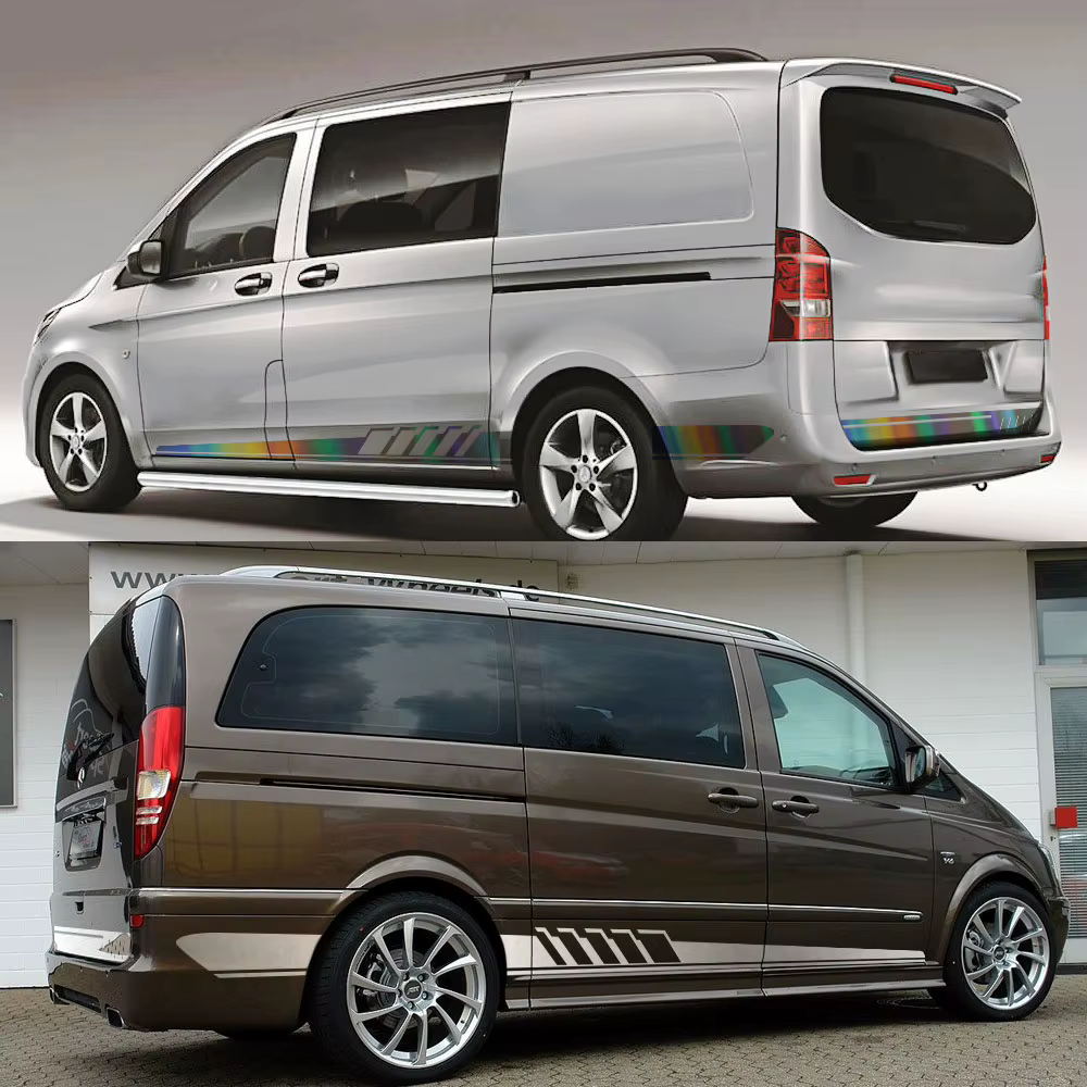 Autocollants de voiture en vinyle, 3 pièces, pour Mercedes Benz Vito classe V Viano W638 W639 W447 Marco Polo EQV Camper Van, accessoires de réglage