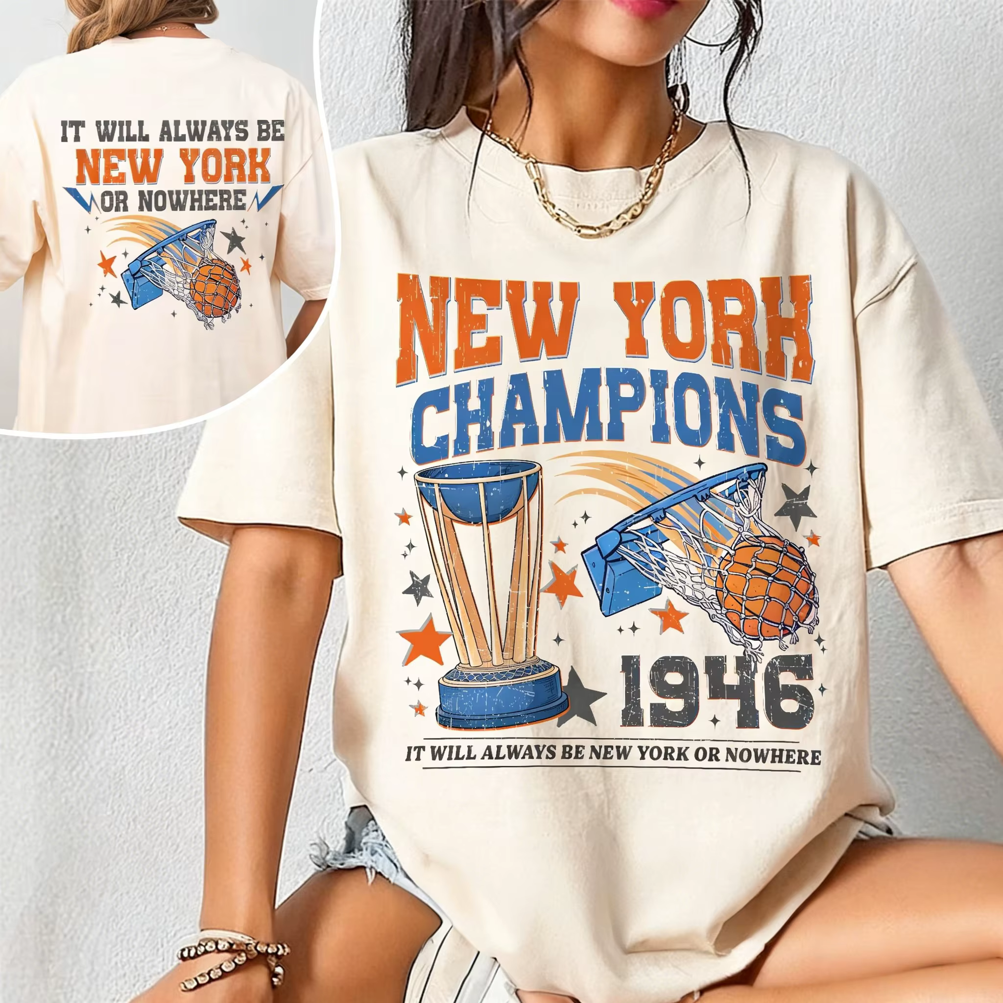 T-shirt de basket vintage New York K pour les fans de sport de la ville de New