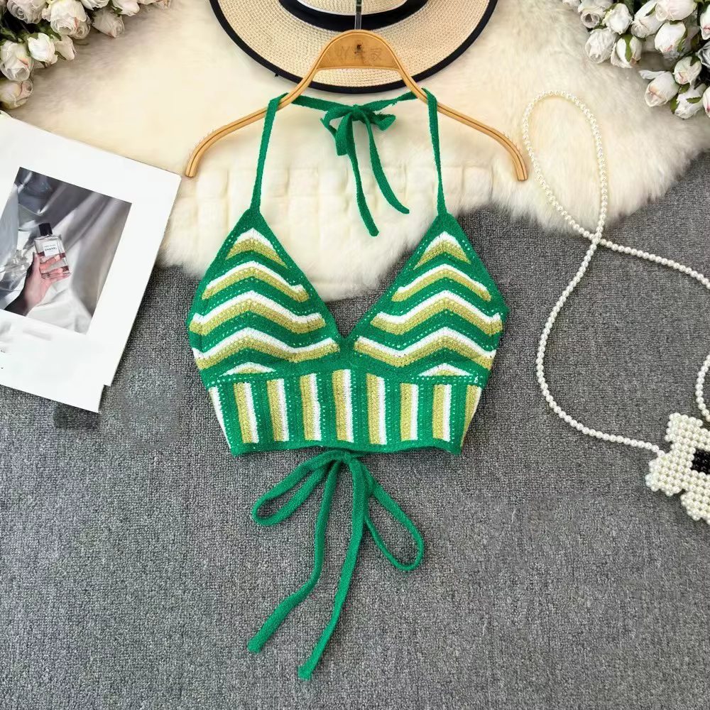 Nouveau débardeur bohème en crochet tricoté