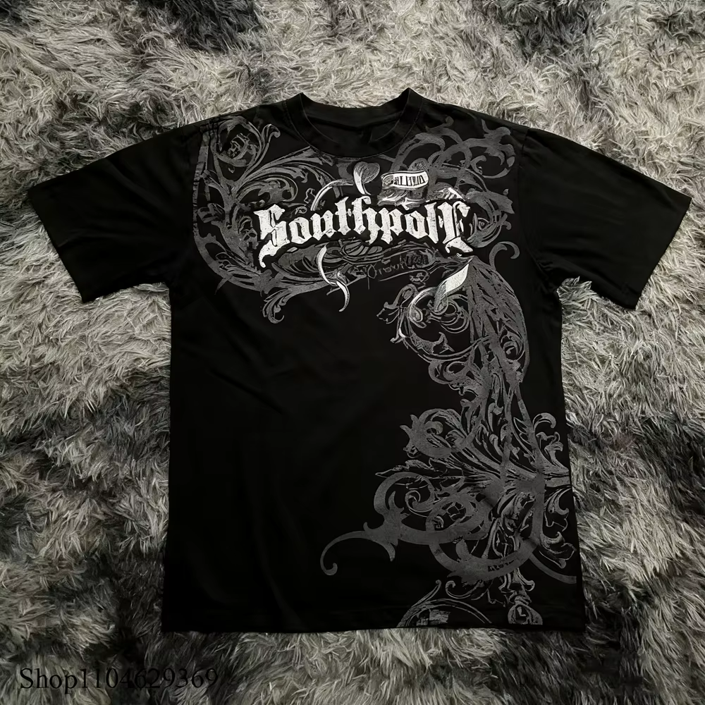 Classique Y2K Style gothique T-shirt imprimé surdimensionné