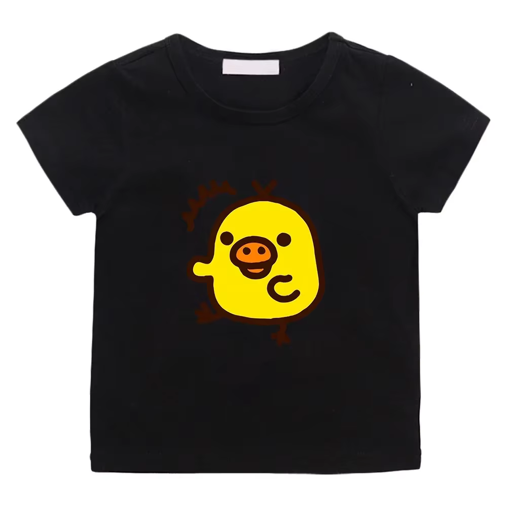 T-shirt imprimé Kawaii Kiiroitori Yellow Chick pour filles