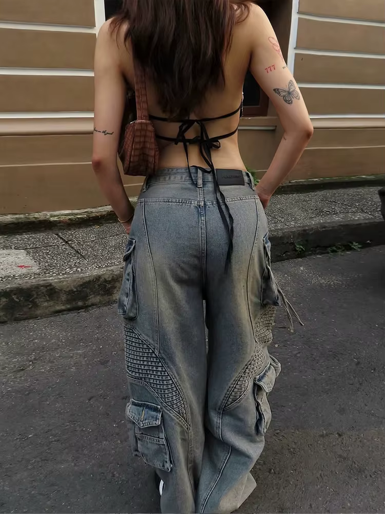 Nibber imprimé léopard paillettes femmes gilet dos nu licou col en v à lacets sans manches rue maigre sauvage été tendance polyvalent hauts