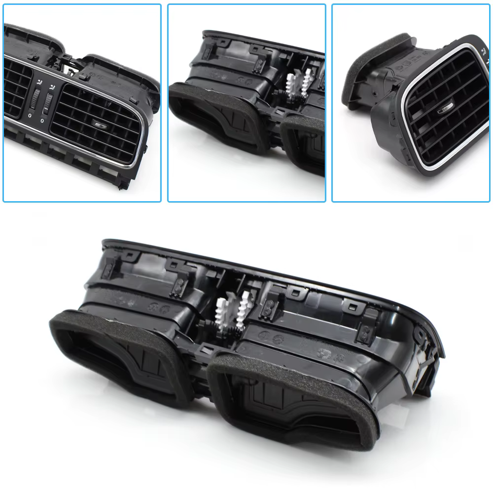 Grille d'aération centrale noire mate pour tableau de bord avant de voiture, gauche et droite, pour VW Polo 2011-2018 6R0819703, 6R0819704
