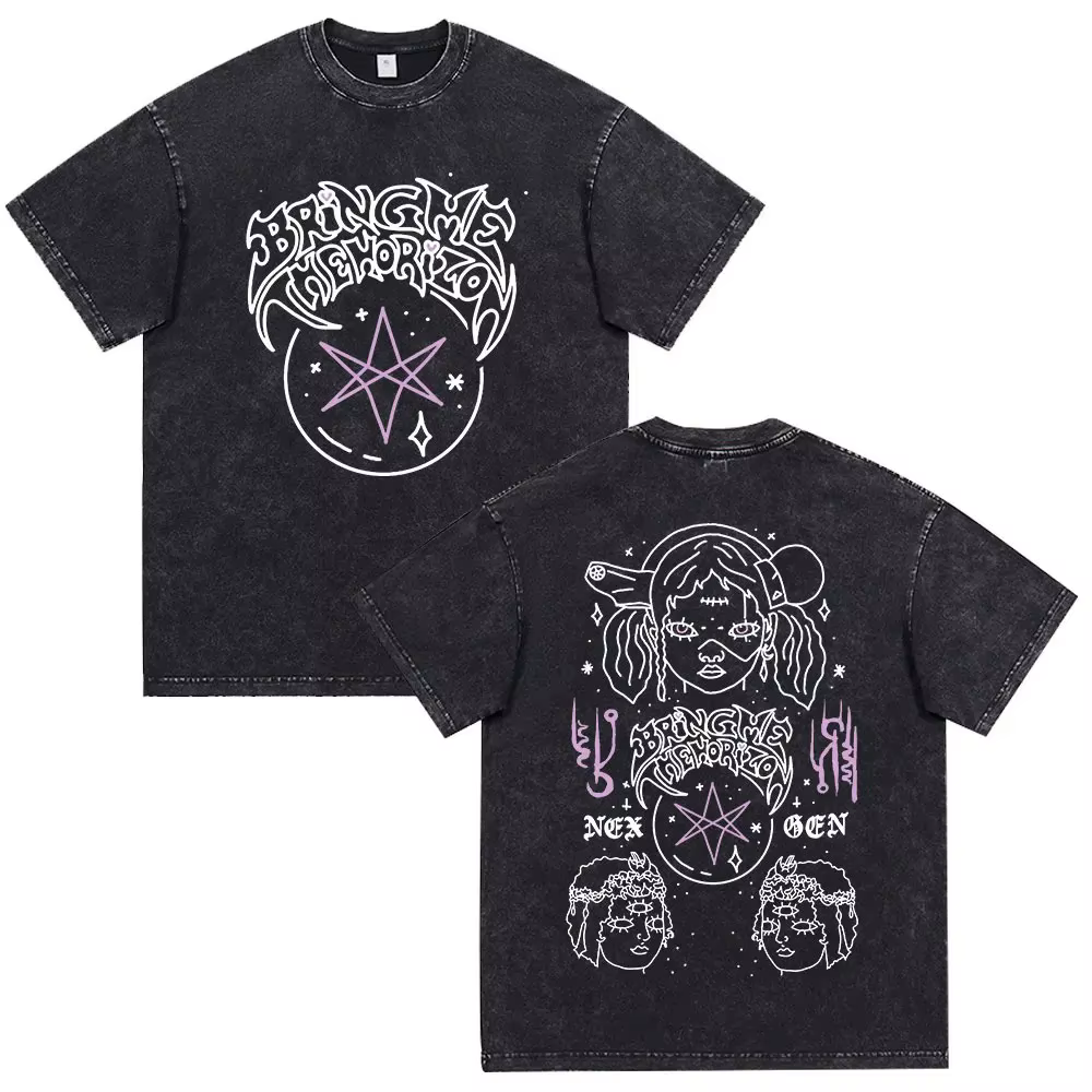 Metal Core Band BringMe The Horizon Album Post Human Nex Gen Vintage lavé T-shirts BMTH
