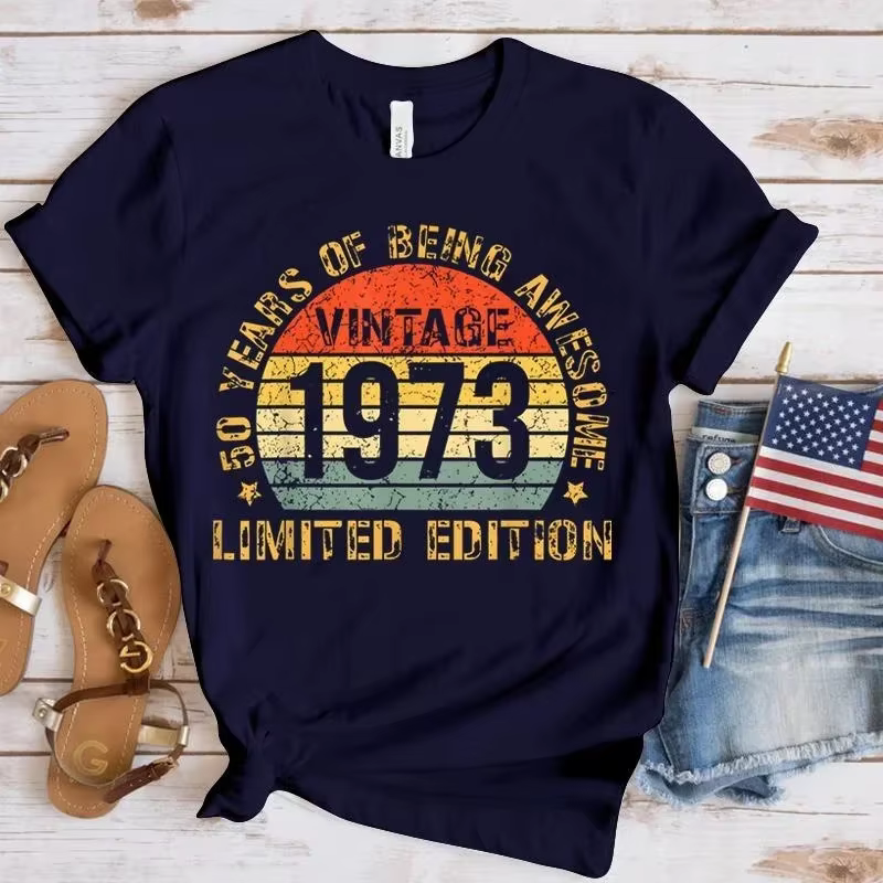 T-shirt drôle fabriqué en 1973 50th anniversaire cadeaux Cassette bande Vintage