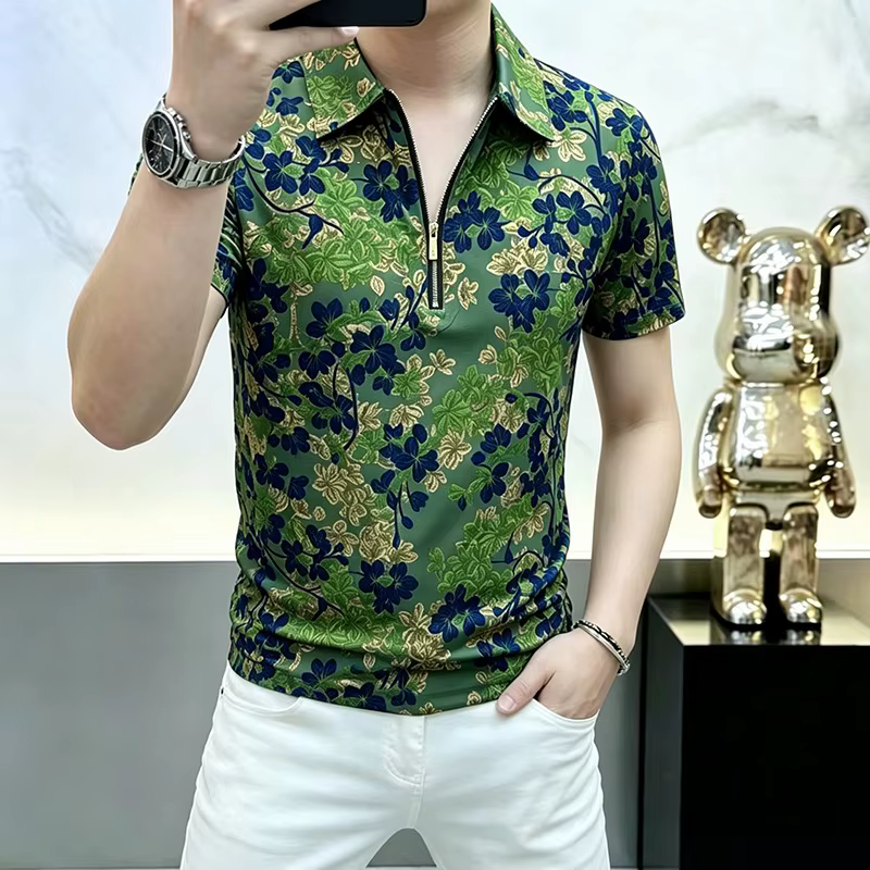Polo imprimé tendance d'été pour homme