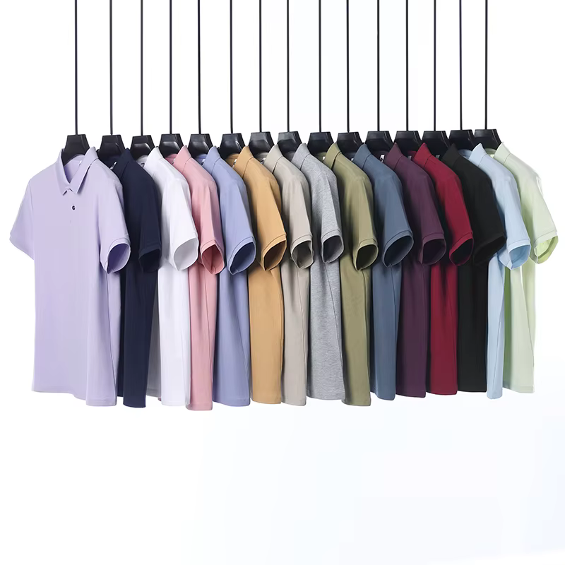 Polo Classique Homme Manches Courtes 100% Coton Mercerisé Respirant Été Casual Affaires Golf Hauts De Sport