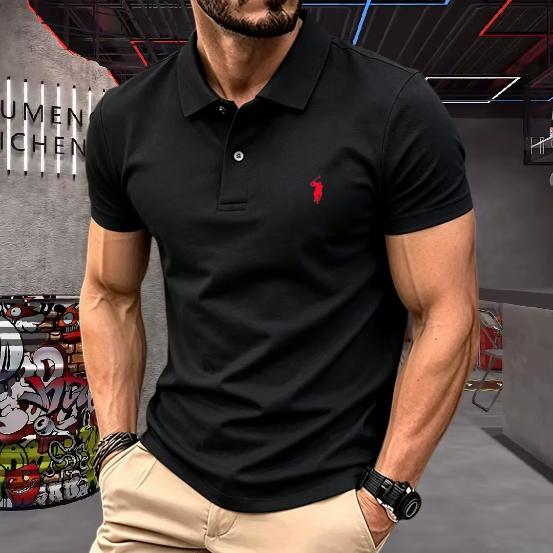 Polo Homme Haut de Gamme 2026 – 100% Fibre de Polyester – Broderie Poney Luxe Été 2026 – T-shirt Décontracté à Manches Courtes pour le Golf