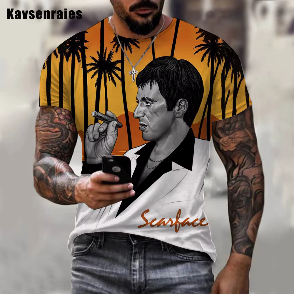T-shirt du film planchers face Tony Montana pour hommes et femmes