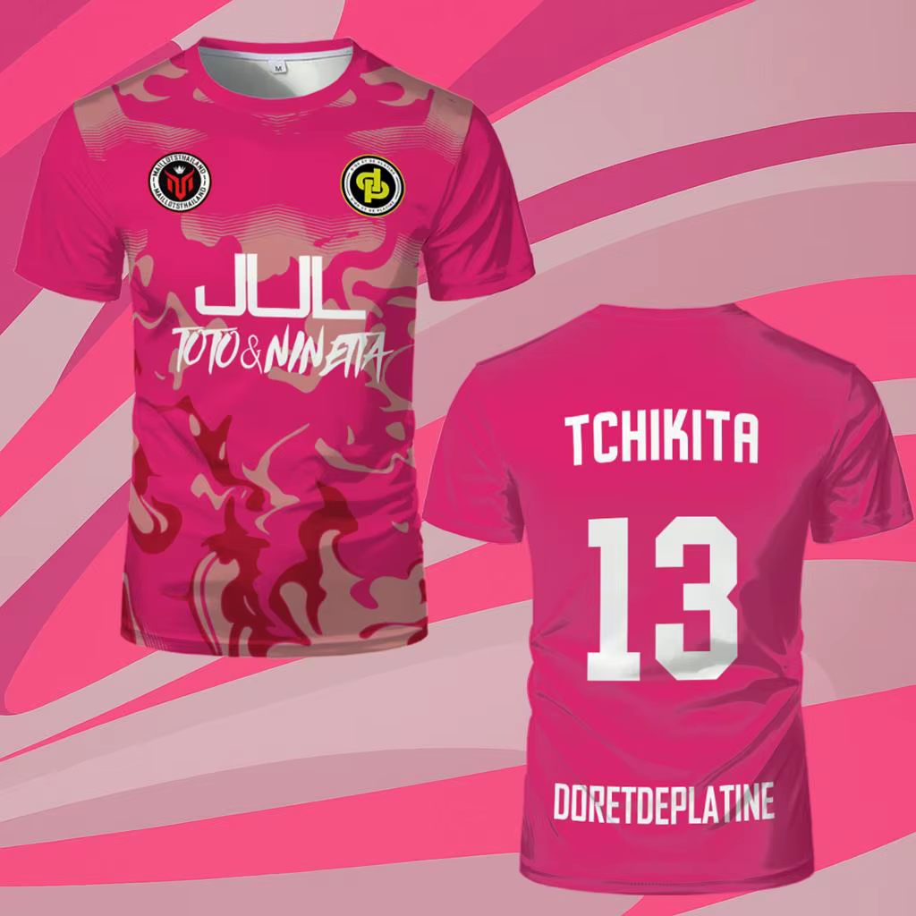T-shirt de sport français TCHIKITA Maillot JUL Juldtp DORETDEPLATINE à motif imprimé