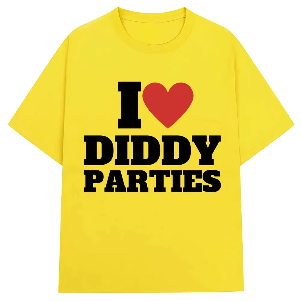 J'aime les fêtes drôle impression T-shirt nouveauté créativité mode hommes femmes à manches courtes surdimensionné col rond T-shirt cadeaux