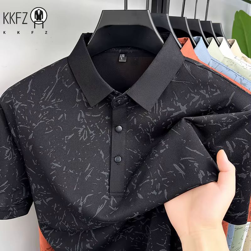 Chemise polo classique pour homme avec motif imprimé