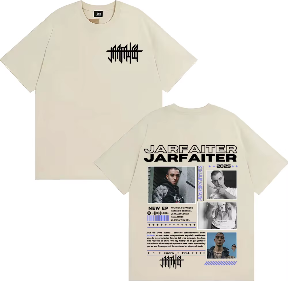 Rappeur Jarfaiter Album Tour 2025 couverture T-shirt hommes femmes Harajuku mode Hip Hop Pop musique t-shirts Vintage