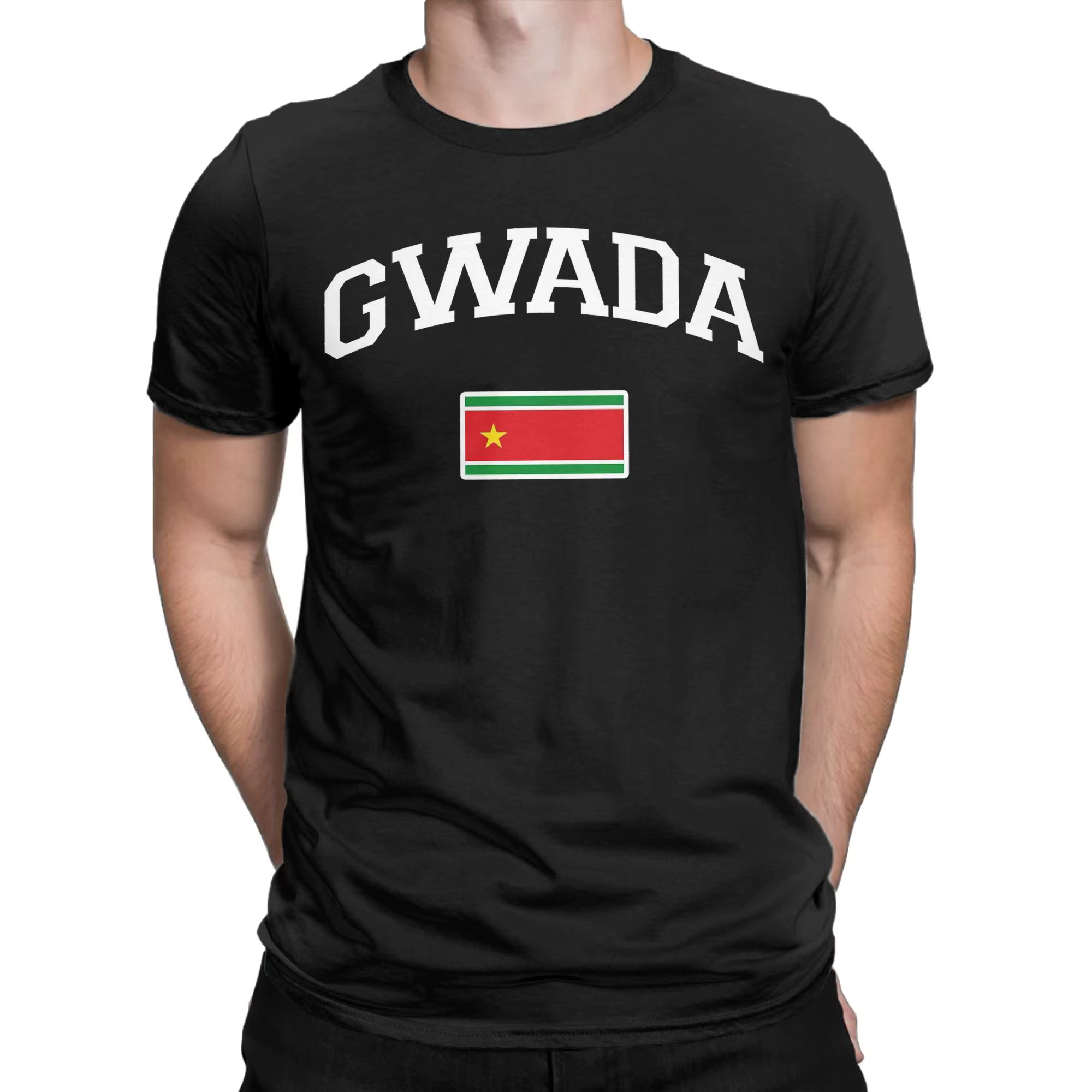 T-shirt Oversize d'été avec drapeau de la Guadeloupe – Nouveauté Gwada – T-shirts en coton pour couple – Motif génial – Hauts à manches courtes