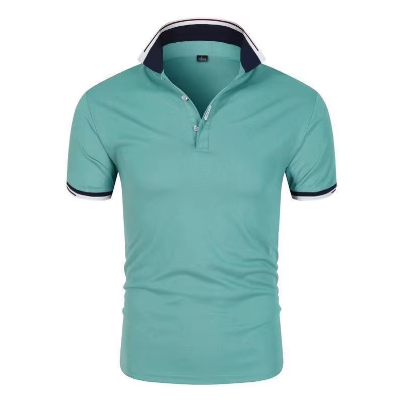 Haute qualité offre spéciale été décontracté respirant confortable Polo hommes couleur unie revers à manches courtes