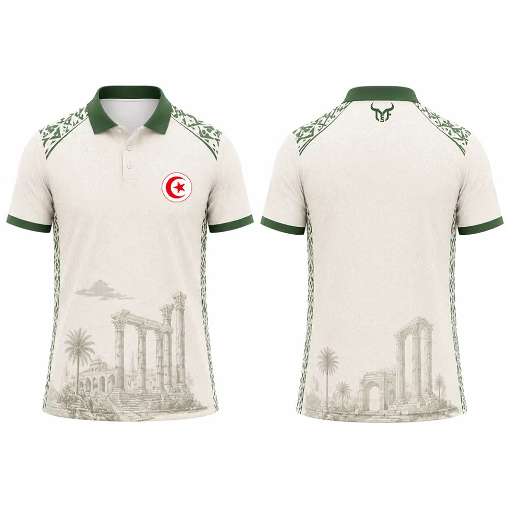 Nouveau Polo 2026 à Imprimé Drapeau de la Tunisie