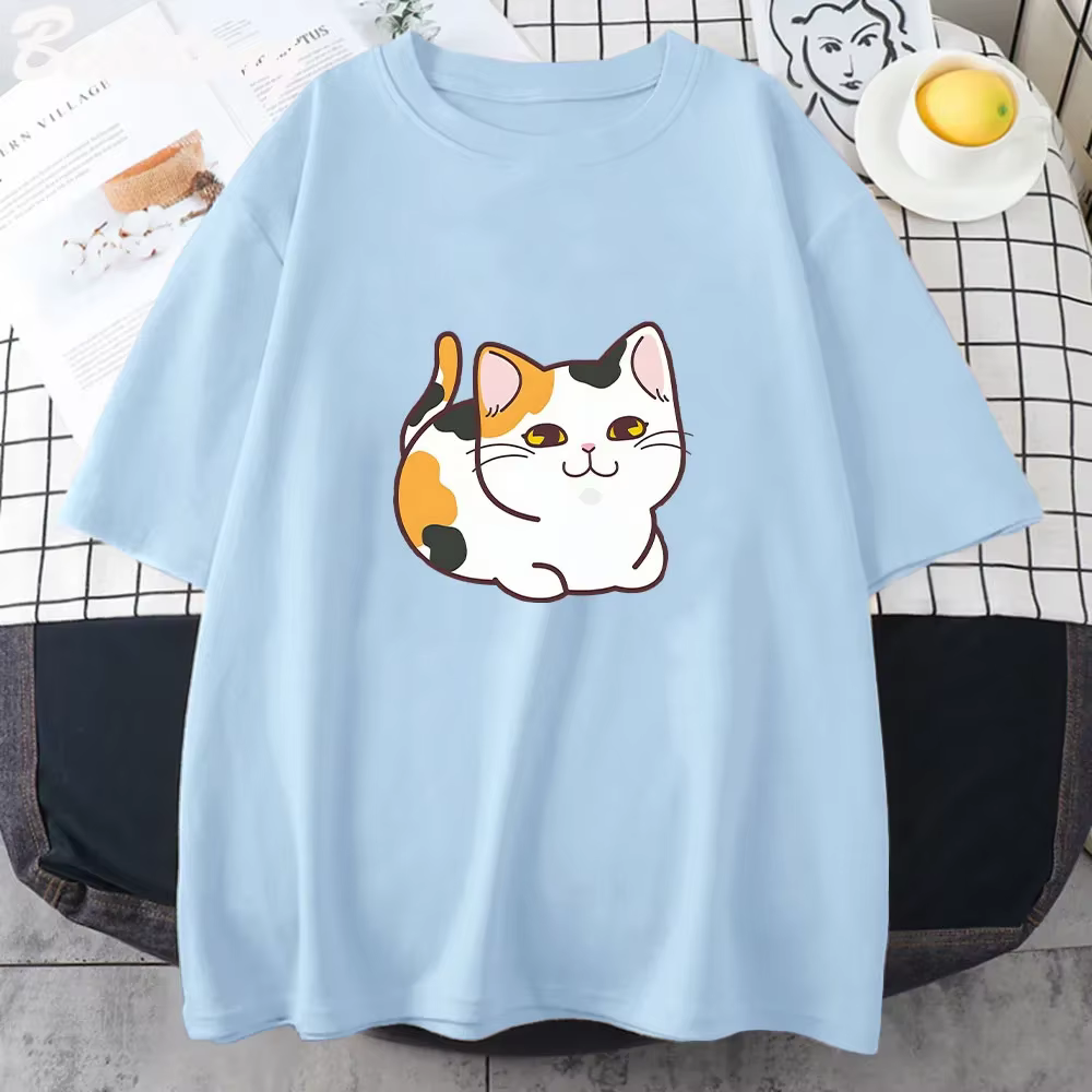 T-shirt femme noir, esthétique et mignon, Kawaii, avec dessin animé, Kawaii, rétro, tissu, 2023