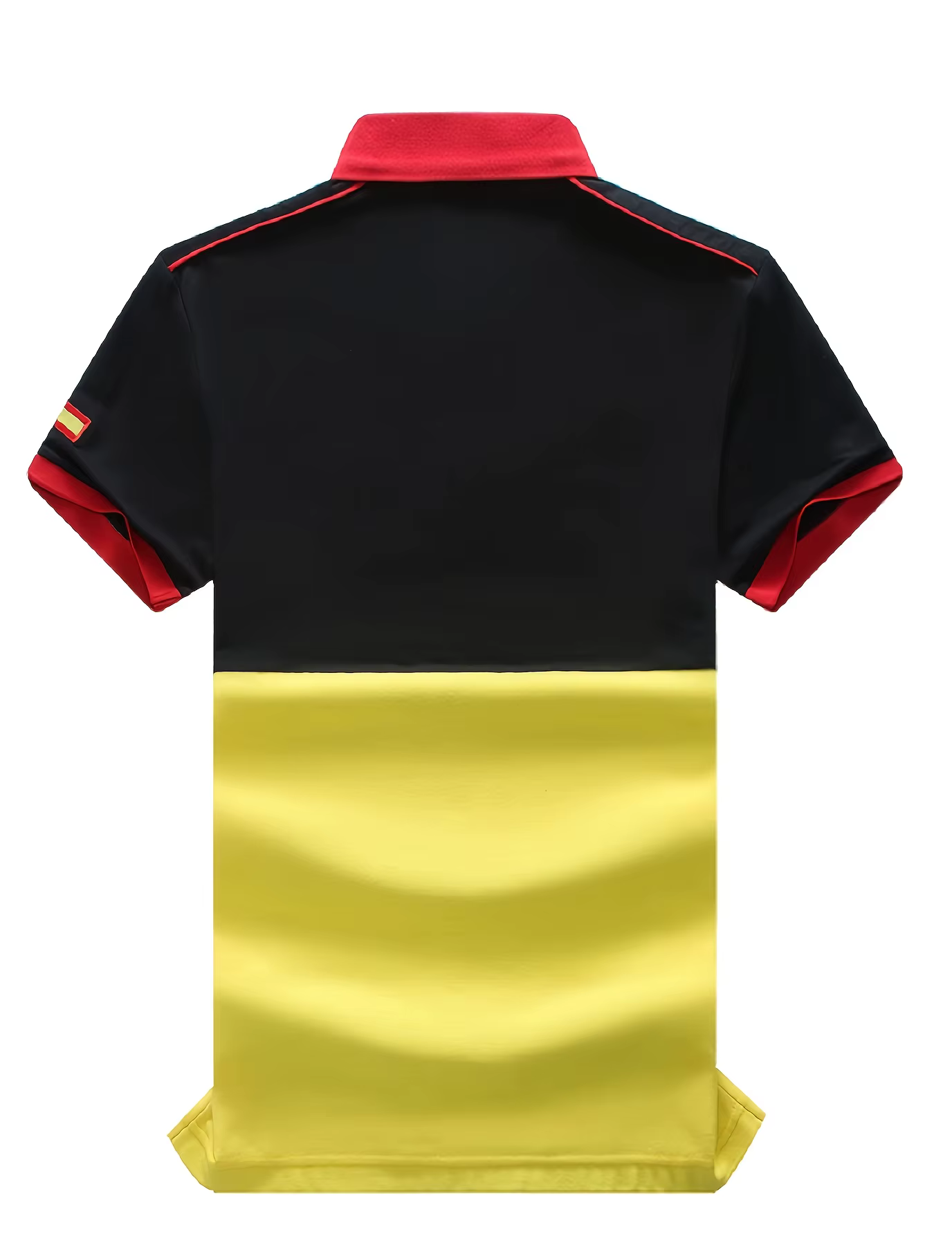 Polo Homme Espagne Manches Courtes Coton Brodé avec Fente Couleur Contrastante Design Original Loisirs Sport Fête