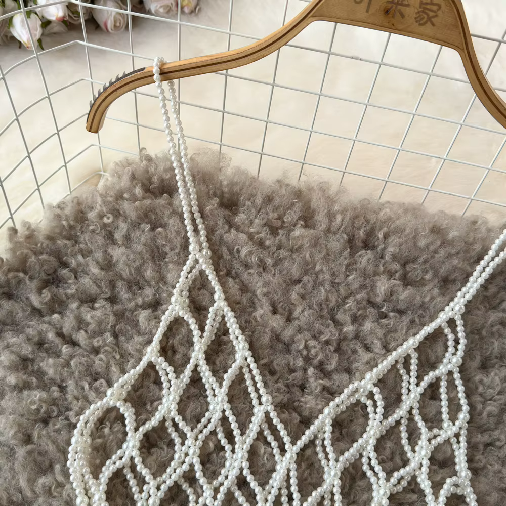 Camisole évidée en perles pour femmes